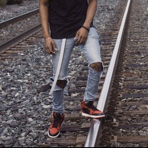 H&M skinny ripped jeans